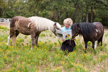 Itty in a stand of trees