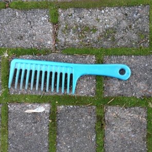 Blue plastic curry comb