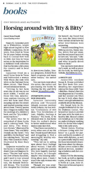 June 3, 2018 Syracuse Post Standard Article - CNY Books and Authors - print version